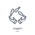 Linear jugglin icon from Circus outline collection. Thin line jugglin vector isolated on white background. jugglin trendy