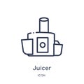 Linear juicer icon from Kitchen outline collection. Thin line juicer icon isolated on white background. juicer trendy illustration