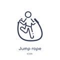 Linear jump rope icon from Activity and hobbies outline collection. Thin line jump rope vector isolated on white background. jump