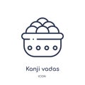 Linear kanji vadas icon from India and holi outline collection. Thin line kanji vadas icon isolated on white background. kanji