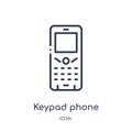 Linear keypad phone icon from Hardware outline collection. Thin line keypad phone icon isolated on white background. keypad phone