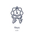 Linear keys icon from Kid and baby outline collection. Thin line keys icon isolated on white background. keys trendy illustration