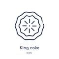 Linear king cake icon from Food outline collection. Thin line king cake icon isolated on white background. king cake trendy