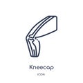 Linear kneecap icon from Human body parts outline collection. Thin line kneecap icon isolated on white background. kneecap trendy
