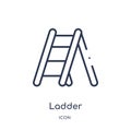 Linear ladder icon from Construction tools outline collection. Thin line ladder vector isolated on white background. ladder trendy Royalty Free Stock Photo