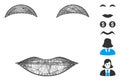 Linear Lady Smile Vector Mesh Royalty Free Stock Photo