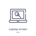 Linear laptop screen icon from Hardware outline collection. Thin line laptop screen icon isolated on white background. laptop Royalty Free Stock Photo