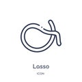 Linear lasso icon from Desert outline collection. Thin line lasso vector isolated on white background. lasso trendy illustration Royalty Free Stock Photo