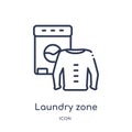 Linear laundry zone icon from Fashion outline collection. Thin line laundry zone icon isolated on white background. laundry zone