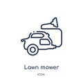 Linear lawn mower icon from Cleaning outline collection. Thin line lawn mower vector isolated on white background. lawn mower