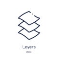 Linear layers icon from Artifical intelligence outline collection. Thin line layers vector isolated on white background. layers