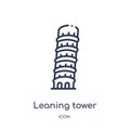 Linear leaning tower of pisa icon from Architecture and travel outline collection. Thin line leaning tower of pisa vector isolated