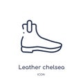 Linear leather chelsea boots icon from Clothes outline collection. Thin line leather chelsea boots vector isolated on white