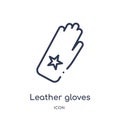 Linear leather gloves icon from Clothes outline collection. Thin line leather gloves vector isolated on white background. leather