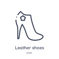 Linear leather shoes icon from Clothes outline collection. Thin line leather shoes vector isolated on white background. leather