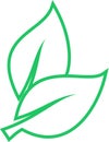Linear leaves icon as environmental preservation symbol