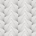 Linear leaves vector pattern, repeating leaf on herringbone styles. Pattern is clean for fabric, wallpaper, printing. Royalty Free Stock Photo