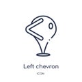 Linear left chevron icon from Maps and locations outline collection. Thin line left chevron icon isolated on white background.