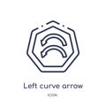 Linear left curve arrow icon from Arrows outline collection. Thin line left curve arrow vector isolated on white background. left