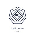 Linear left curve icon from Arrows outline collection. Thin line left curve vector isolated on white background. left curve trendy