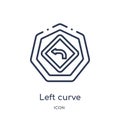 Linear left curve icon from Arrows outline collection. Thin line left curve vector isolated on white background. left curve trendy Royalty Free Stock Photo