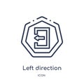 Linear left direction icon from Arrows outline collection. Thin line left direction vector isolated on white background. left Royalty Free Stock Photo