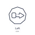 Linear left icon from Interface outline collection. Thin line left icon isolated on white background. left trendy illustration