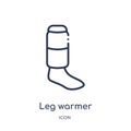 Linear leg warmer icon from Fashion outline collection. Thin line leg warmer icon isolated on white background. leg warmer trendy