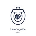 Linear lemon juice icon from Drinks outline collection. Thin line lemon juice vector isolated on white background. lemon juice