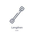 Linear lengthen icon from Geometry outline collection. Thin line lengthen icon isolated on white background. lengthen trendy