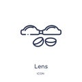 Linear lens icon from Hygiene outline collection. Thin line lens icon isolated on white background. lens trendy illustration