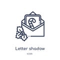 Linear letter shadow icon from Christmas outline collection. Thin line letter shadow icon isolated on white background. letter Royalty Free Stock Photo