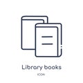 Linear library books icon from Education outline collection. Thin line library books icon isolated on white background. library