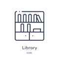 Linear library icon from Education outline collection. Thin line library vector isolated on white background. library trendy