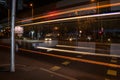 Linear light effect of a city bus