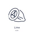 Linear lime icon from Gastronomy outline collection. Thin line lime icon isolated on white background. lime trendy illustration