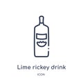 Linear lime rickey drink icon from Drinks outline collection. Thin line lime rickey drink vector isolated on white background.