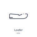 Linear loafer icon from Clothes outline collection. Thin line loafer vector isolated on white background. loafer trendy