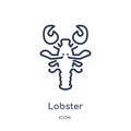 Linear lobster icon from Animals outline collection. Thin line lobster icon isolated on white background. lobster trendy