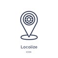 Linear localize icon from Delivery and logistic outline collection. Thin line localize vector isolated on white background.