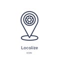 Linear localize icon from Delivery and logistic outline collection. Thin line localize vector isolated on white background. Royalty Free Stock Photo