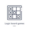 Linear logic board games icon from Entertainment outline collection. Thin line logic board games icon isolated on white background