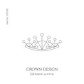 Linear logo Crown Vector
