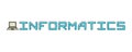 Linear logo for informatics. Laptop icon and text