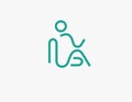 Linear Logotype green icon yoga human