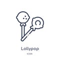 Linear lollypop icon from Food outline collection. Thin line lollypop icon isolated on white background. lollypop trendy
