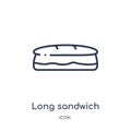 Linear long sandwich icon from Bistro and restaurant outline collection. Thin line long sandwich vector isolated on white