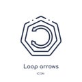 Linear loop arrows icon from Arrows outline collection. Thin line loop arrows vector isolated on white background. loop arrows