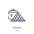 Linear louvre icon from Architecture and travel outline collection. Thin line louvre vector isolated on white background. louvre