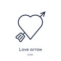 Linear love arrow icon from Birthday party outline collection. Thin line love arrow vector isolated on white background. love